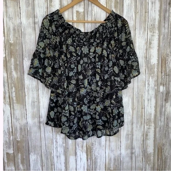 Torrid Off The Shoulder Chiffon Floral Blouse - Picture 3 of 6